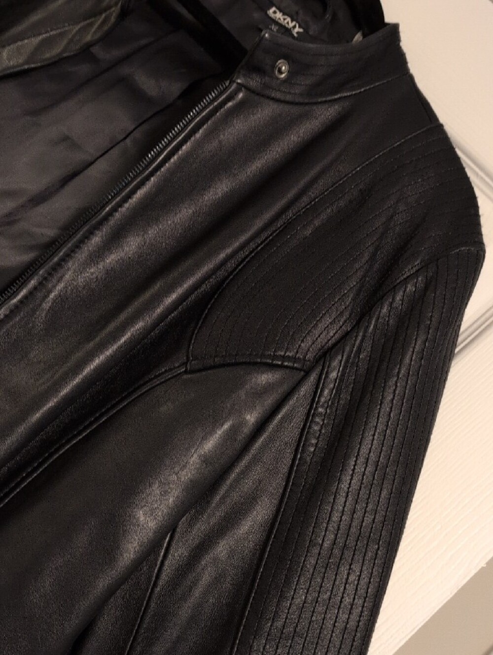 DKNY Black Satin-Lined Jacket with Branded Neck Label - Picture 6 of 9